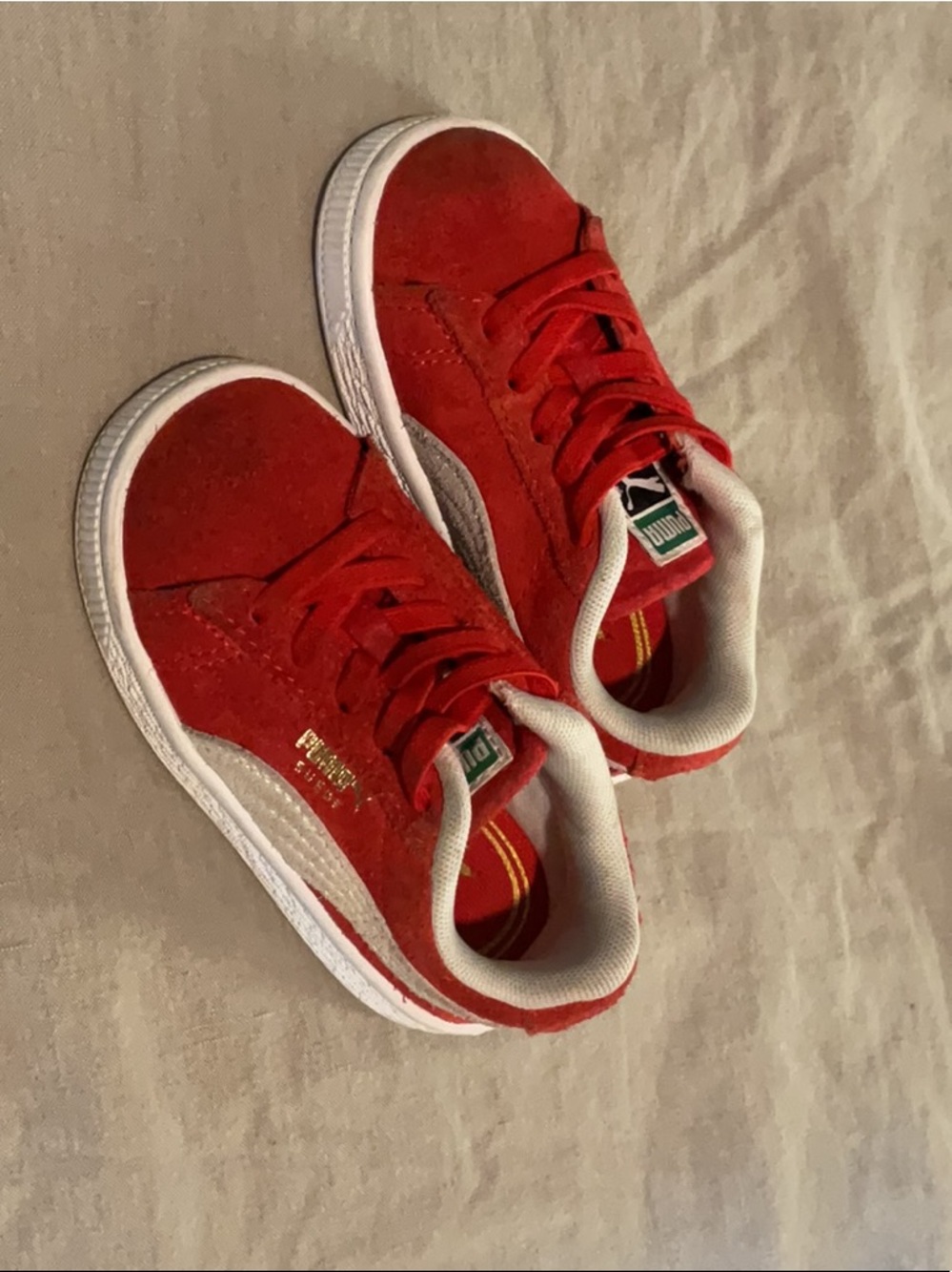 Red Puma Suede Kids Size 6c